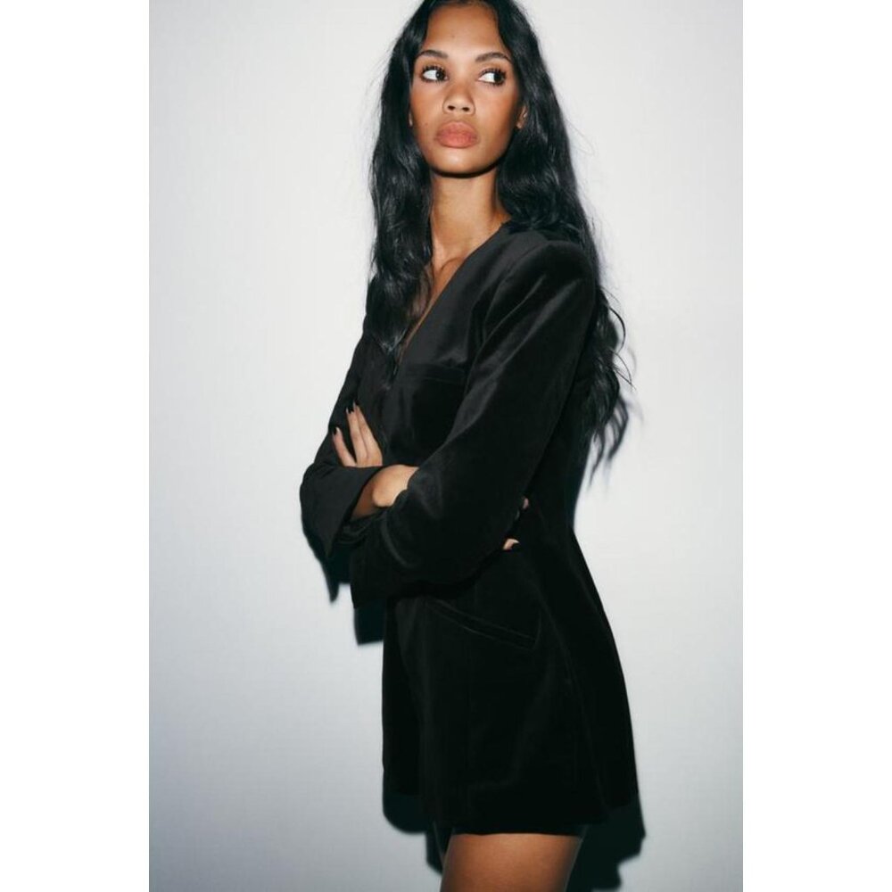 ZARA VELVET BLAZER ROMPER